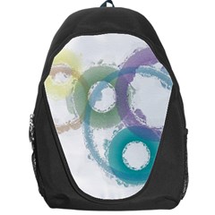 Rainbow Color Circles, Paintbrush Aquarel Backpack Bag