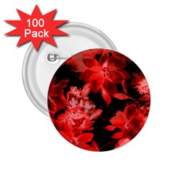 Red Flower  2 25  Buttons (100 Pack)  by Brittlevirginclothing