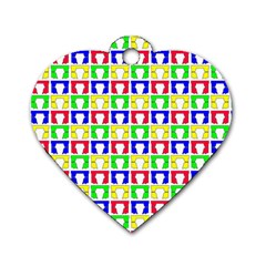 Colorful Curtains Seamless Pattern Dog Tag Heart (one Side) by Amaryn4rt