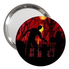 Horror Zombie Ghosts Creepy 3  Handbag Mirrors by Amaryn4rt