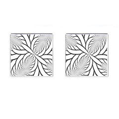 Fractal Symmetry Pattern Network Cufflinks (square)