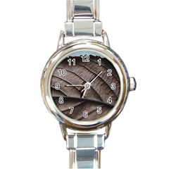 Leaf Veins Nerves Macro Closeup Round Italian Charm Watch