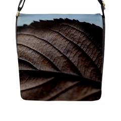 Leaf Veins Nerves Macro Closeup Flap Messenger Bag (l)  by Amaryn4rt