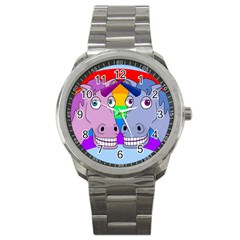 Unicorn Love Sport Metal Watch by Valentinaart