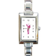 Selfie Girl Graphic Rectangle Italian Charm Watch