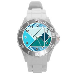 Logo Concept Banner Header Idea Round Plastic Sport Watch (l)