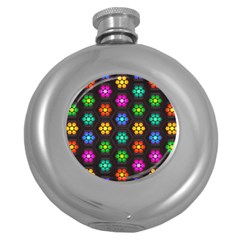 Pattern Background Colorful Design Round Hip Flask (5 Oz)