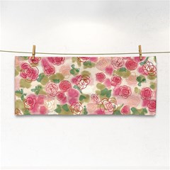 Aquarelle Pink Flower  Hand Towel by Brittlevirginclothing