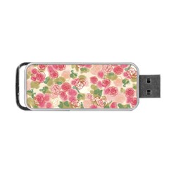 Aquarelle Pink Flower  Portable Usb Flash (two Sides) by Brittlevirginclothing