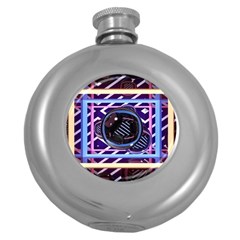 Abstract Sphere Room 3d Design Round Hip Flask (5 Oz)