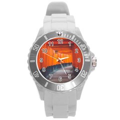 Architecture Art Bright Color Round Plastic Sport Watch (l)