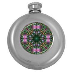 Digital Kaleidoscope Round Hip Flask (5 Oz)