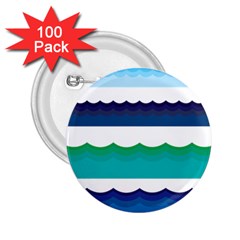 Water Border Water Waves Ocean Sea 2 25  Buttons (100 Pack) 