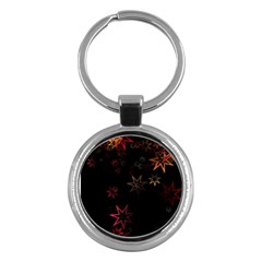 Christmas Background Motif Star Key Chains (round)  by Amaryn4rt