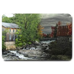 Landscape Summer Fall Colors Mill Large Doormat  by Amaryn4rt