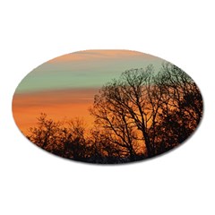 Twilight Sunset Sky Evening Clouds Oval Magnet by Amaryn4rt