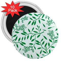 Leaves Foliage Green Wallpaper 3  Magnets (10 Pack)  by Amaryn4rt