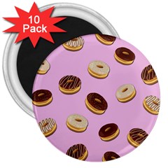 Donuts Pattern - Pink 3  Magnets (10 Pack)  by Valentinaart