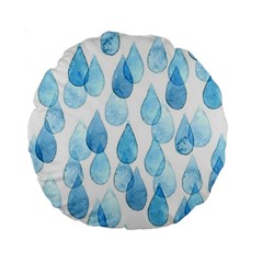 Rain Drops Standard 15  Premium Flano Round Cushions by Brittlevirginclothing