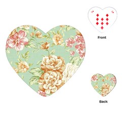 Vintage Pastel Flower Playing Cards (heart)  by Brittlevirginclothing