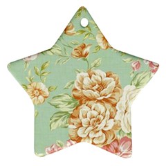 Vintage Pastel Flower Star Ornament (two Sides) by Brittlevirginclothing