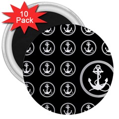 Anchor Pattern 3  Magnets (10 Pack) 