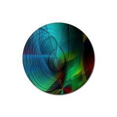 Background Nebulous Fog Rings Rubber Round Coaster (4 Pack) 