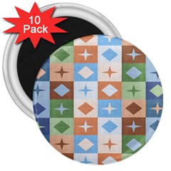 Fabric Textile Textures Cubes 3  Magnets (10 Pack) 