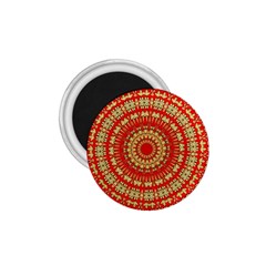 Gold And Red Mandala 1 75  Magnets