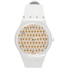 Seamless Wallpaper Background Round Plastic Sport Watch (m)