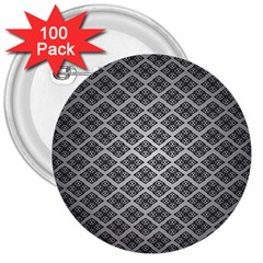 Silver The Background 3  Buttons (100 Pack) 