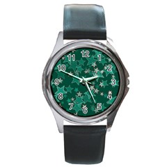 Star Seamless Tile Background Abstract Round Metal Watch