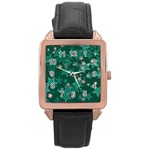 Star Seamless Tile Background Abstract Rose Gold Leather Watch  Front