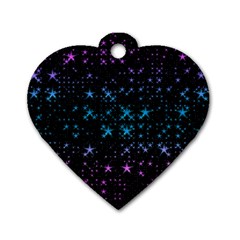 Stars Pattern Seamless Design Dog Tag Heart (one Side)