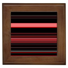 Abstract Of Red Horizontal Lines Framed Tiles by Amaryn4rt