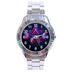 Abstract Desktop Backgrounds Stainless Steel Analogue Watch