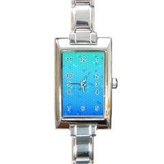 Blue Seamless Black Hexagon Pattern Rectangle Italian Charm Watch