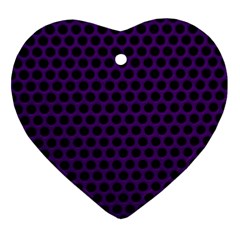 Dark Purple Metal Mesh With Round Holes Texture Ornament (heart)