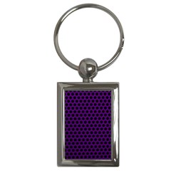 Dark Purple Metal Mesh With Round Holes Texture Key Chains (rectangle) 