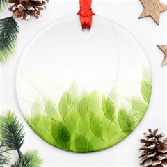 Green Leaves Pattern Ornament (round)