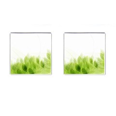 Green Leaves Pattern Cufflinks (square)