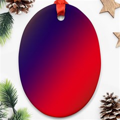 Rainbow Two Background Oval Ornament (two Sides)