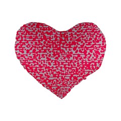 Template Deep Fluorescent Pink Standard 16  Premium Heart Shape Cushions