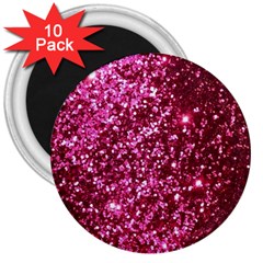 Pink Glitter 3  Magnets (10 Pack)  by Amaryn4rt