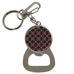 Abstract Black And Red Pattern Button Necklaces