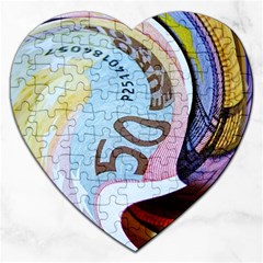 Abstract Currency Background Jigsaw Puzzle (heart)