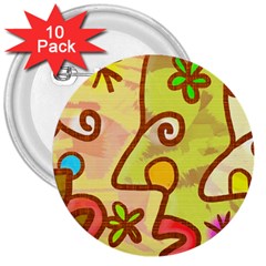 Abstract Faces Abstract Spiral 3  Buttons (10 Pack)  by Amaryn4rt