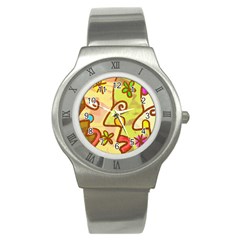 Abstract Faces Abstract Spiral Stainless Steel Watch