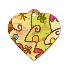 Abstract Faces Abstract Spiral Dog Tag Heart (two Sides)