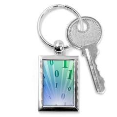 Blue Binary Background Binary World Binary Flow Hand Key Chains (rectangle) 